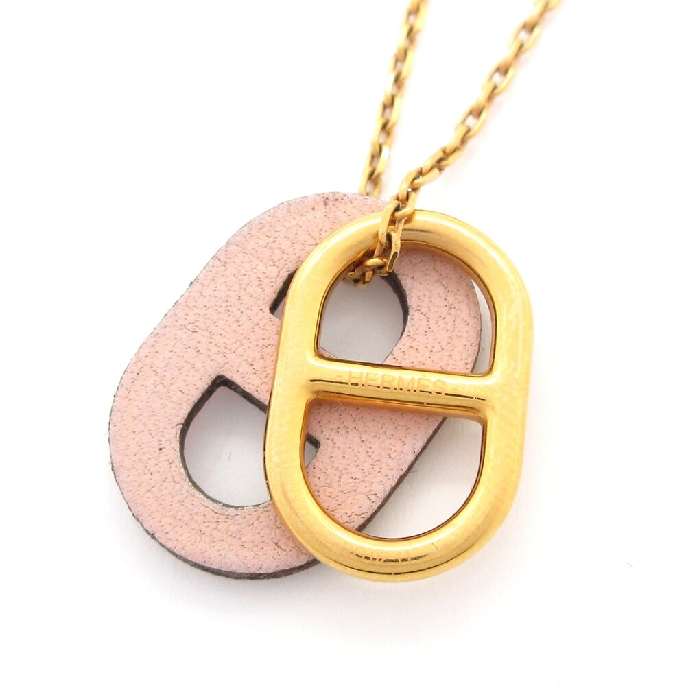 Hermès Pendant: Chaine d'Ancre Necklace Gold Pink